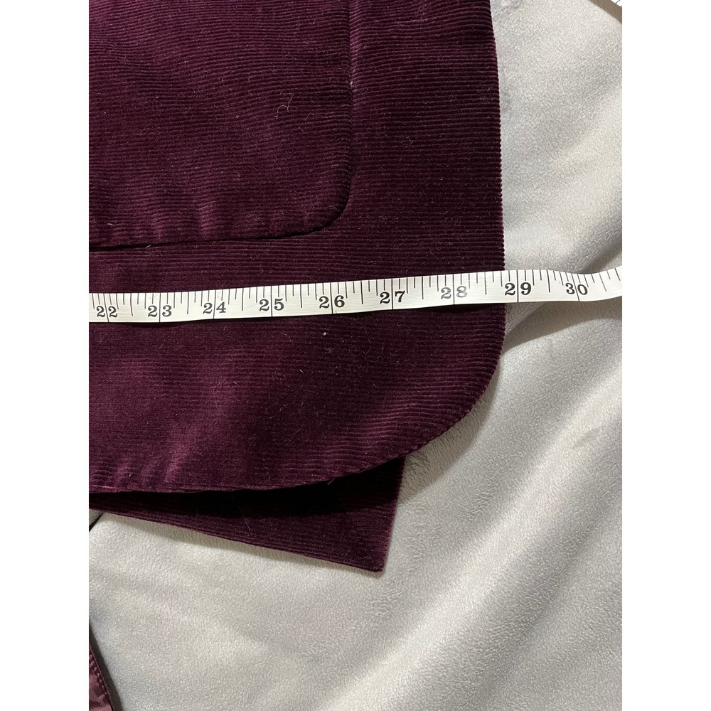 Talbots Womens Purple Corduroy Blazer Jacket Size 12 Deep Plum Cotton Stretch - Picture 6 of 8